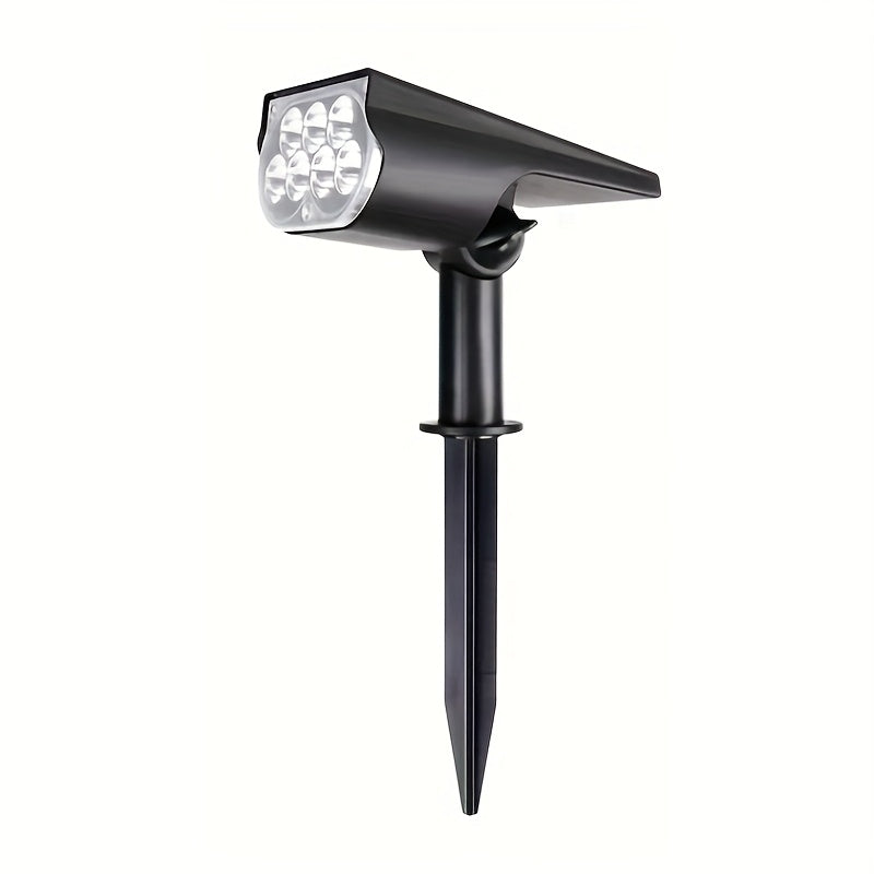 7LED Solar Powered Spotlight, Solar Charging, Wall Mount/Ground Stake Dual Use, Portable and Easy to Place, Landscape and Path Lighting, Flexible and Convenient Installation, Suitable for Porch, Fence, Yard Trees, Flower Beds