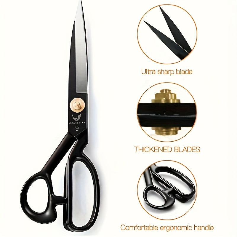 Professional Fabric Scissors - High Carbon Steel, Super Sharp Cutting Blades for Sewing and Crafting, Ideal for Cutting Cloth, Fabric, and Paper, Sewing Essentials | Professional Crafting Tools | Durable Fabric Scissors