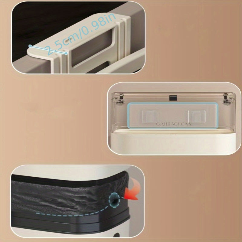 SlimBin DV — Basurero de Pared con Tapa (Montaje Horizontal, Gran Capacidad, Diseño Estilizado para Cocina, Baño y Living)