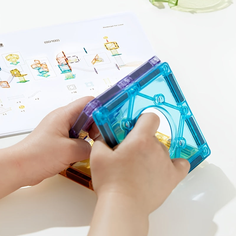 MagniTrack XK — Set de 73 Piezas de Construcción Magnética 3D (Colores Mixtos, Temática Geométrica y Arquitectónica)