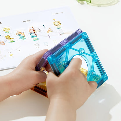 MagniTrack XK — Set de 73 Piezas de Construcción Magnética 3D (Colores Mixtos, Temática Geométrica y Arquitectónica)