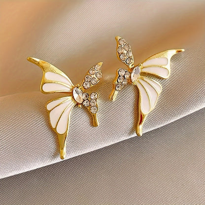 FleurLuxe — Set de 5 Pares de Aros Vintage con Incrustaciones de Vidrio y Detalles Franceses