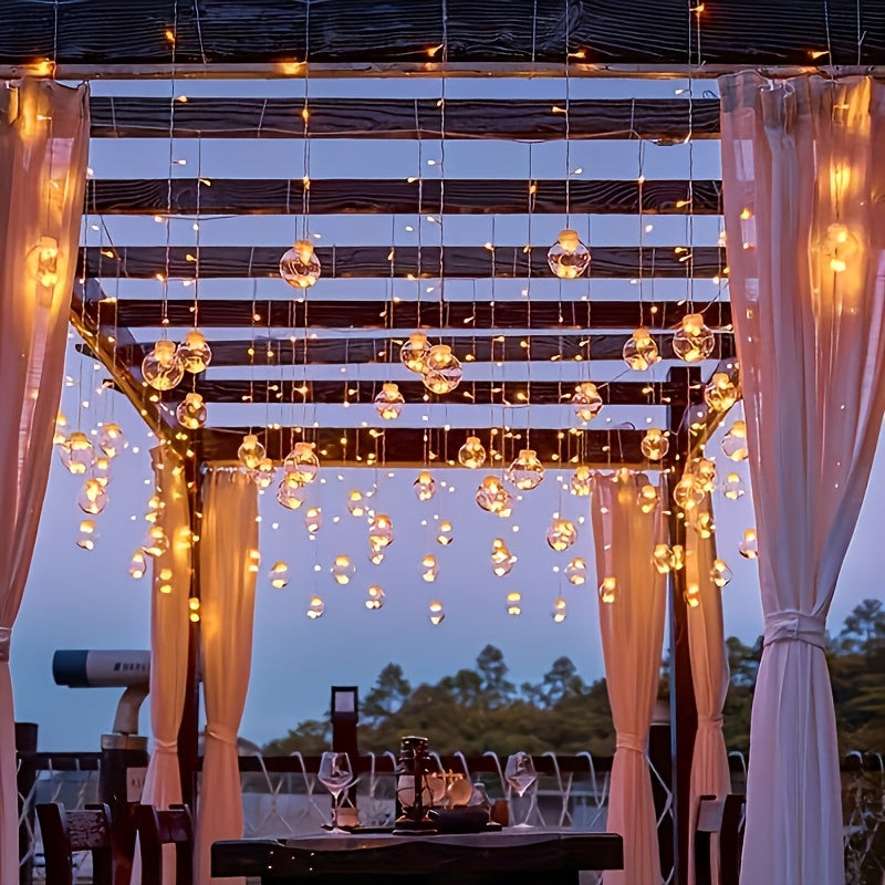 3.0 meter Fairy Light String with 108 LED Bulbs - 12 Clear Spherical Lights, Battery-Powered, No Plug Needed, Wall-Mounted, Perfect for Christmas, Valentine&Apos;S Day, Birthdays, And Indoor Holiday Decor, Indoor Holiday Deco