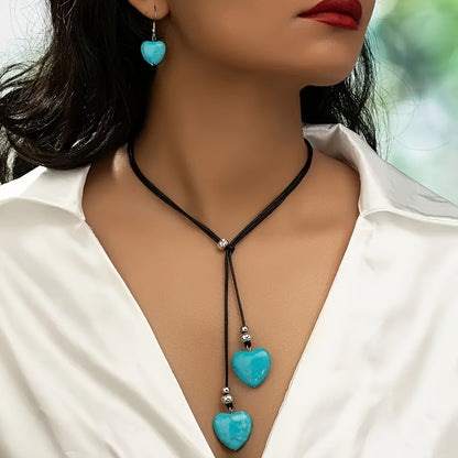 Boho Heart — Set de Collar y Aros Vintage con Corazón