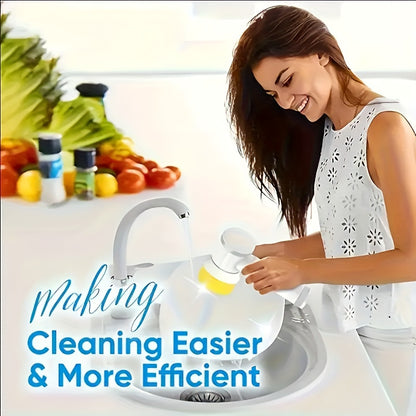 CleanPro EV — Cepillo Eléctrico Recargable 5 en 1 para Limpieza del Hogar (USB)