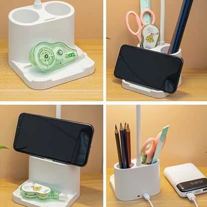 LumiDesk KK — Rechargeable LED Desk Lamp (Touch Control, Adjustable Brightness, Polished White Finish)