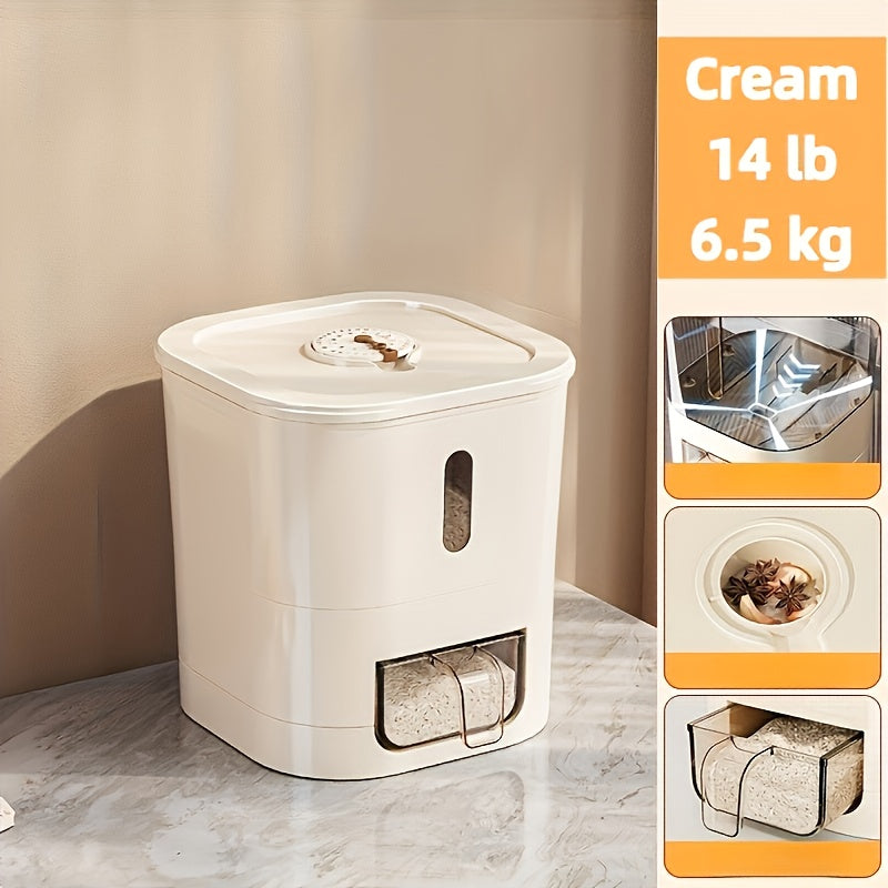 Airtight Food Storage Bin with Cup - 6.35/11.34 KG Sizes, Moisture & Pest Resistant for Rice, Grains, Pet Food - Kitchen Must-Have & Holiday Present, Rice Container Storage, Food Storage Containers, Rice Storage, Rice Storage