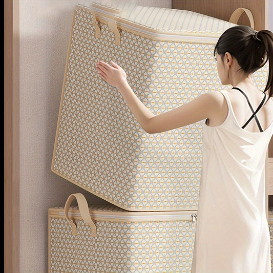 MaxStore GH — Caja Organizadora de Tela Extra Grande (220L, Cierre con Cremallera, Resistente al Polvo y la Humedad)