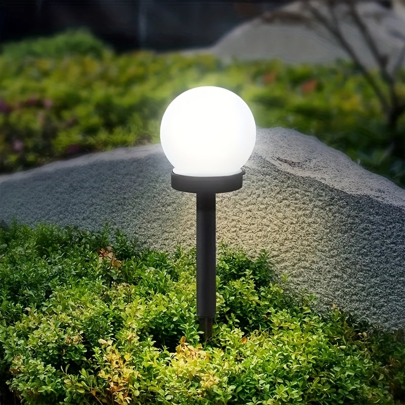 LumiSphere HB — Set de 8 Lámparas Solares LED Esféricas para Jardín (Blanco, Encendido Automático)