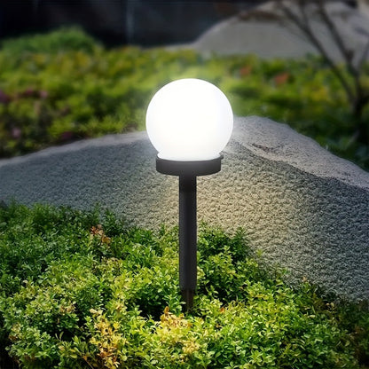 LumiSphere HB — Set de 8 Lámparas Solares LED Esféricas para Jardín (Blanco, Encendido Automático)