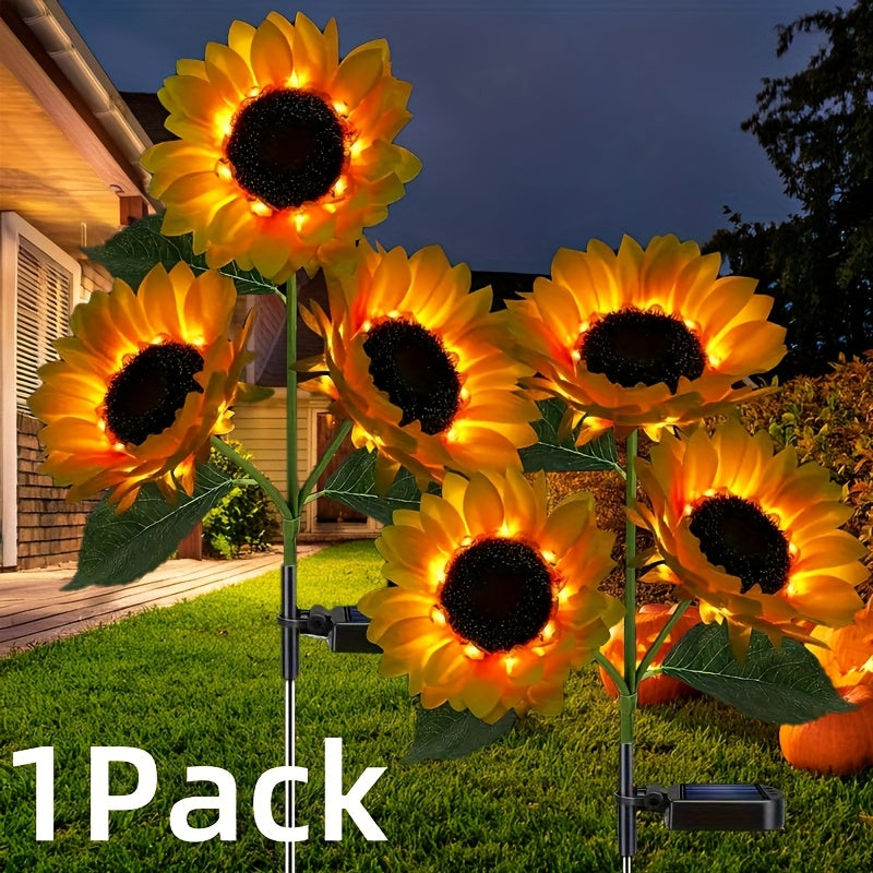Solar LED Sunflower Garden Lights - Realistic Night Illumination for Yard, Lawn, Home, Patio & Porch Decor | Energy-Efficient Outdoor Lighting with Rechargeable Nickel Battery, Solar Decorative Lights, Solar Outdoor Decoratio