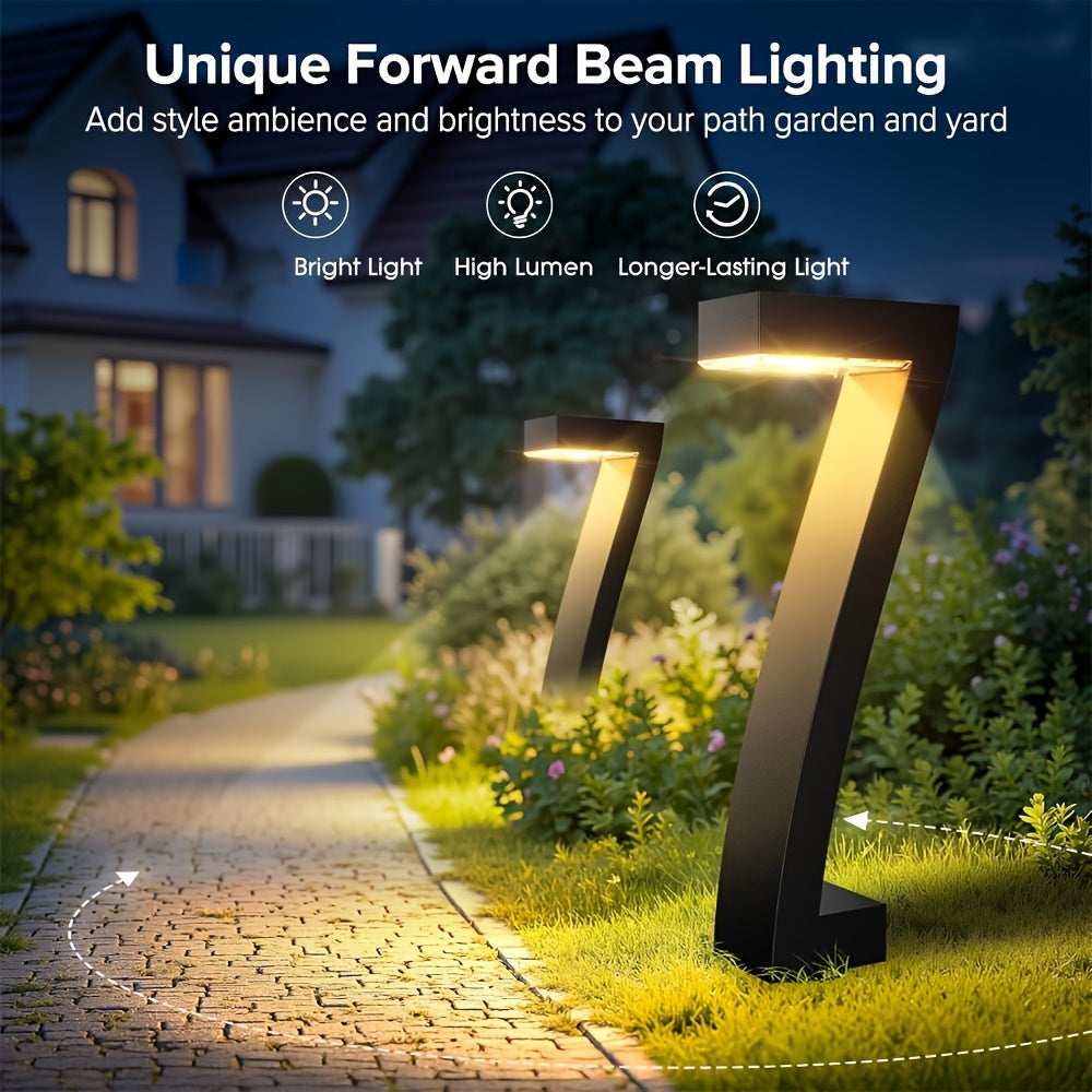 4pcs Solar Lights Outdoor Walkway Lights, Upgrade Bright LED Outdoor Solar Lights for Outdoor, IP65 Waterproof Solar Garden Lights for Patio, Driveway, Walkway, Landscape, Yard Decoration