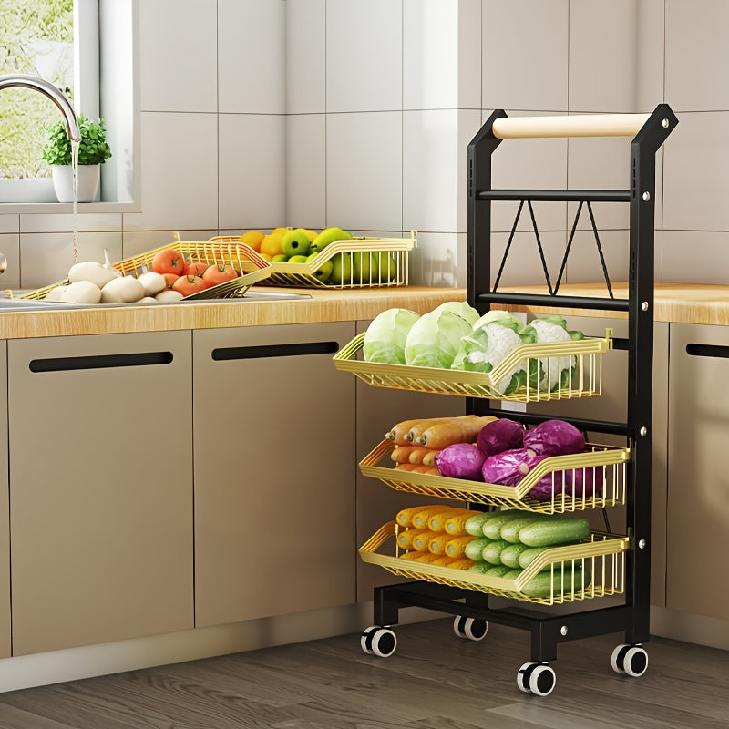 Heavy-Duty Stainless Steel Utility Cart with Locking Brake Wheels, No Assembly Needed - Heavy-Duty Construction, Space-Saving Design for Kitchen, Office, Warehouse - Ideal for Home, Commercial Use - HEART LEAF, Food Storage,