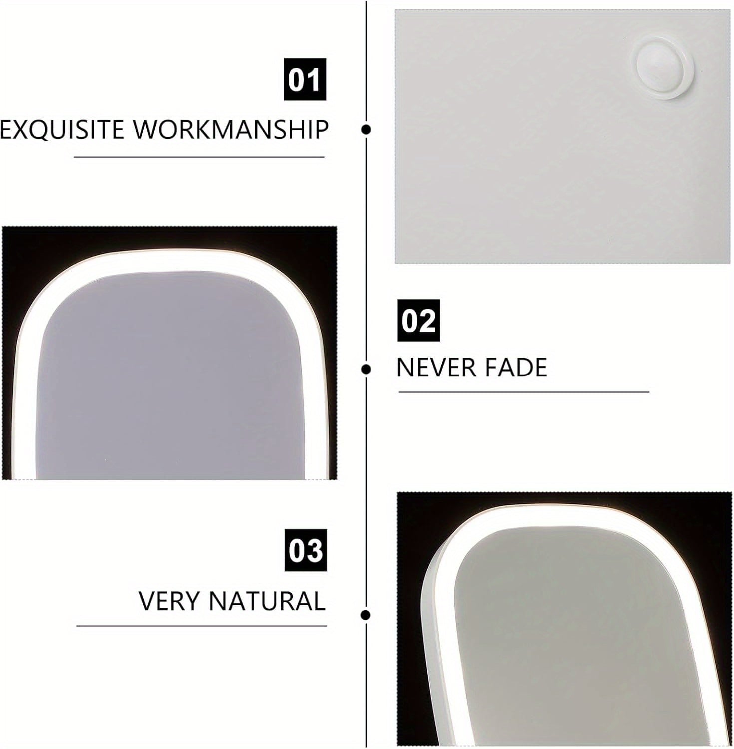 GlowFold — Espejo de Maquillaje LED Compacto con Control Táctil (3 Modos de Luz)