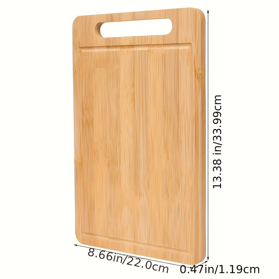 Royal Craft Heavy-Duty Bamboo Chopping Board with Juice Slot - Extra Thick Non-Porous Kitchen Cutting Board, Easy Grip Handle for Meat, Vegetables, Fruits, Easy to Clean & Space-Saving Design for Home Professional Kitchens -