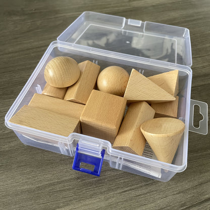 GeoBox JW — Set de Figuras Geométricas en Madera de Haya (Color Blanco, con Caja Plástica)