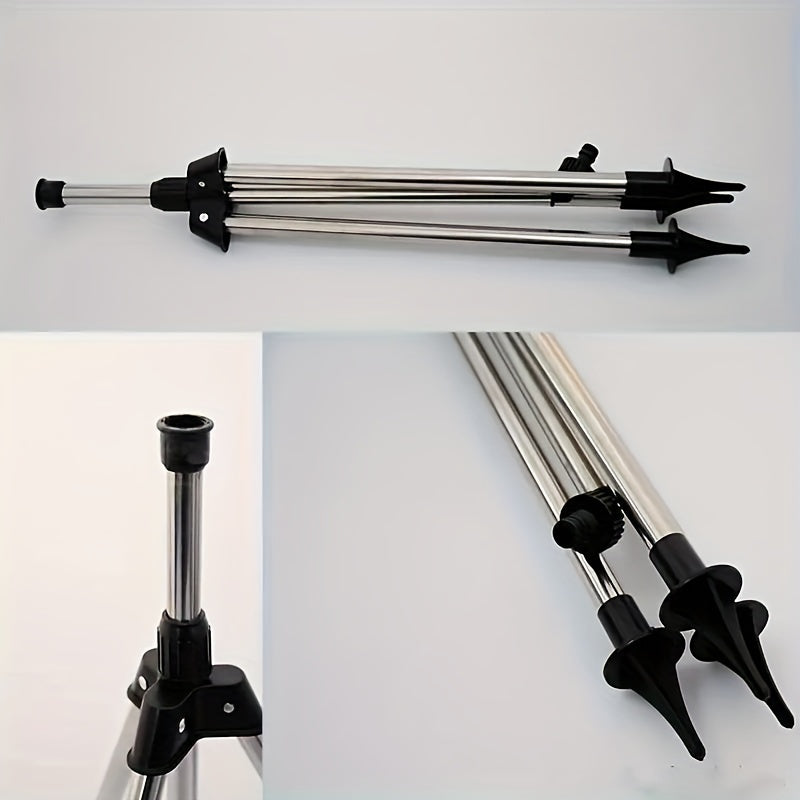 Manual Push-Along Metal Garden Sprinkler with 360° Rotating Tripod Stand, Adjustable Height & Multiple Nozzles for Large Coverage - Durable Lawn & Yard Watering Tool, Sprinklers for Garden, Userfriendly Design, Sturdy Constr