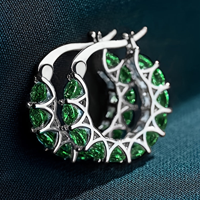 RYYM Crystal Hoops — Aros de Argolla Dorados con Zirconia