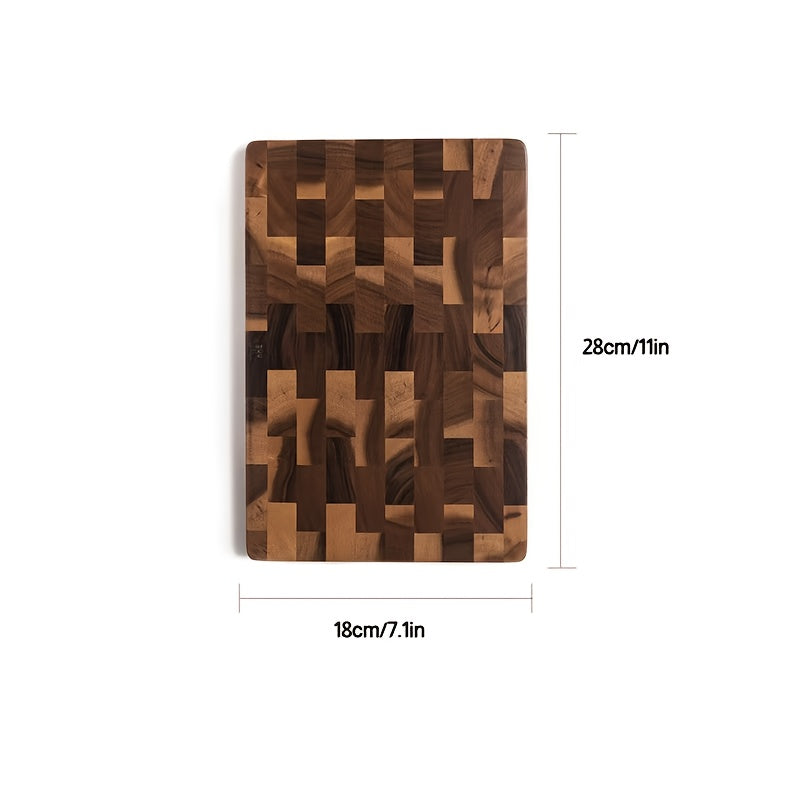Teak Wood Checkerboard Cutting Board - Geometric Square Grid Design, Durable & Stylish Recycled Wood Chopping Board for Home Kitchen, Food-Safe Non-Porous Surface, Easy to Clean & Moisture-Resistant, Wood Cutting Board, Food