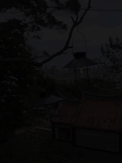 SolarGlow Vintage — Set de 2 Faroles Solares LED Colgantes para Exterior (Negro)