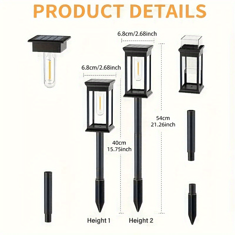1pc Outdoor Solar Light - High-Quality, Automatic On/Off Solar Lamp for Landscape, Garden, Pathway, Patio, Driveway, Fence - Easy to Install, Solar-Powered Outdoor Lighting, Garden Decor, Patio Light, Pathway Light, Gardening
