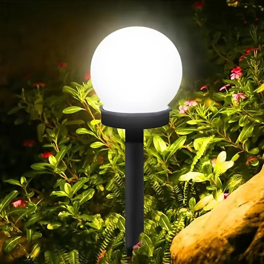 LuzOrbe BX — Set de 6 Esferas Solares LED para Jardín y Senderos (Diseño Elegante, Luz Blanca)