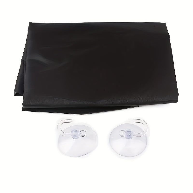 1pc Men's Beard Shaving Apron - Black Polyester Hair Catcher with Suction Cups - Durable Cleaning Bib for Barbers and Razors - Easy to Clean and Secure Fit
