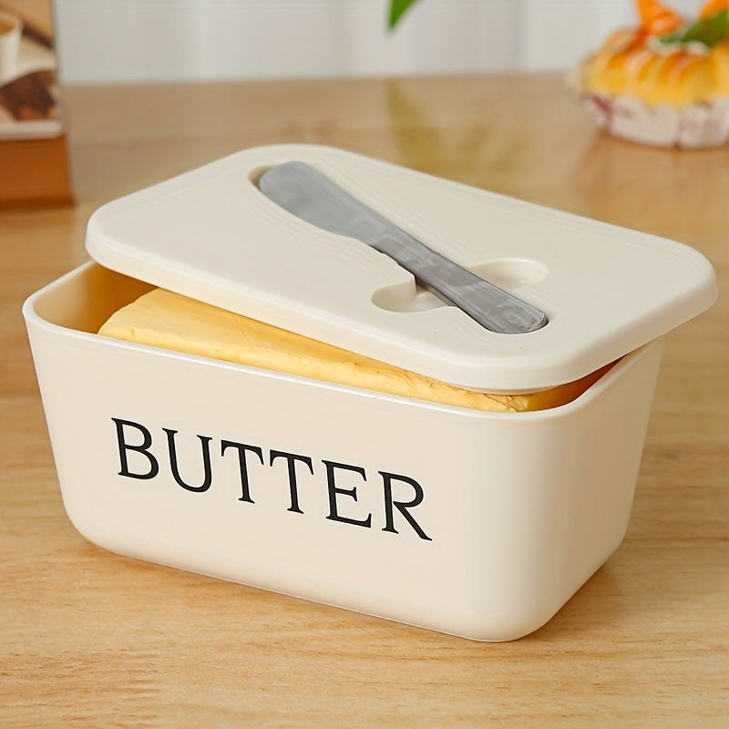 Premium Food Grade PP Butter Dish with Knife - Large, Durable, and Easy-to-Clean Butter Keeper for Countertop - Perfect for Home Use, Freshness Keeper | Sleek Design | Durable Plasti