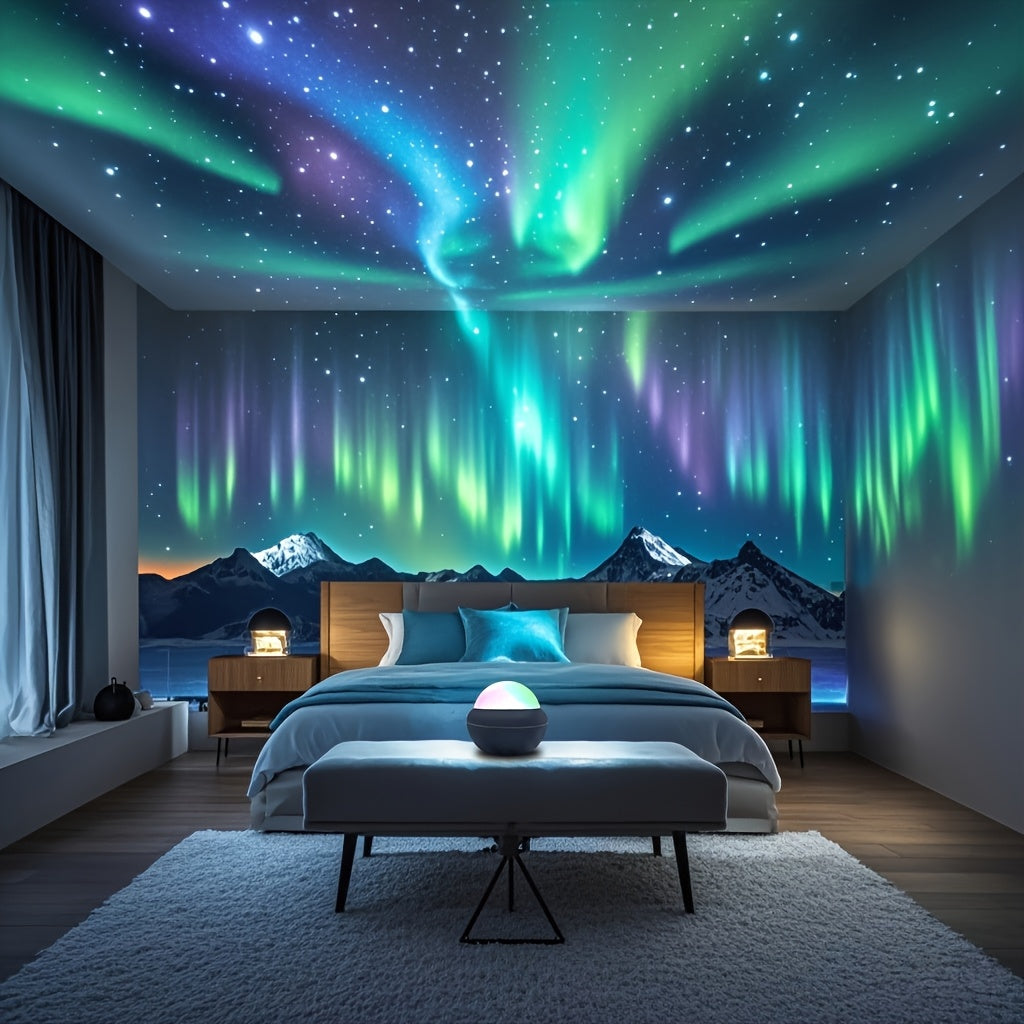 Small Magic Ball Contains Beautiful Northern Lights, A Variety Of Light Color Rotation Changes, USB Plug-In Remote Control Light Effect, Suitable for Bedroom Living Room Party