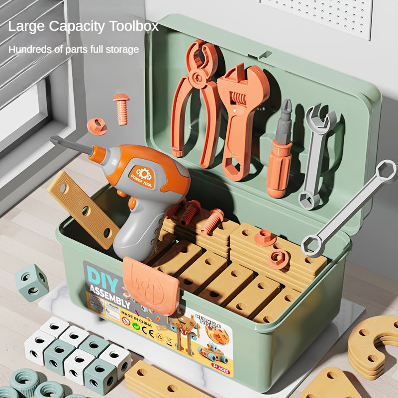 Kids STEM Learning Tool Kit with Screwdriver & Nut Wrenches - Hands-On Mechanical Puzzles, Building Blocks, and Educational Toys for Boys & Girls, Enhances Fine Motor Skills & Problem-Solving Abilities, Interactive Playtime,