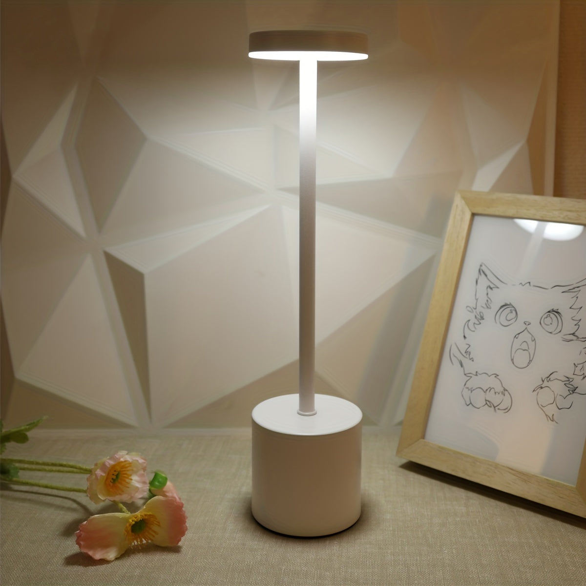 1pc Modern LED Desk Lamp with Touch Control - Rechargeable Lithium Battery, USB Charging, Adjustable Brightness, Uplight for Home, Office, Bar, and Bedroom Decor, Bar Light | Modern Desk Lamp | Touch Control Lamp, Desk Lamp