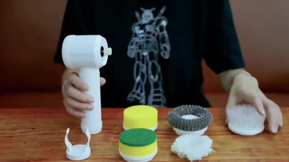 CleanPro EV — Cepillo Eléctrico Recargable 5 en 1 para Limpieza del Hogar (USB)