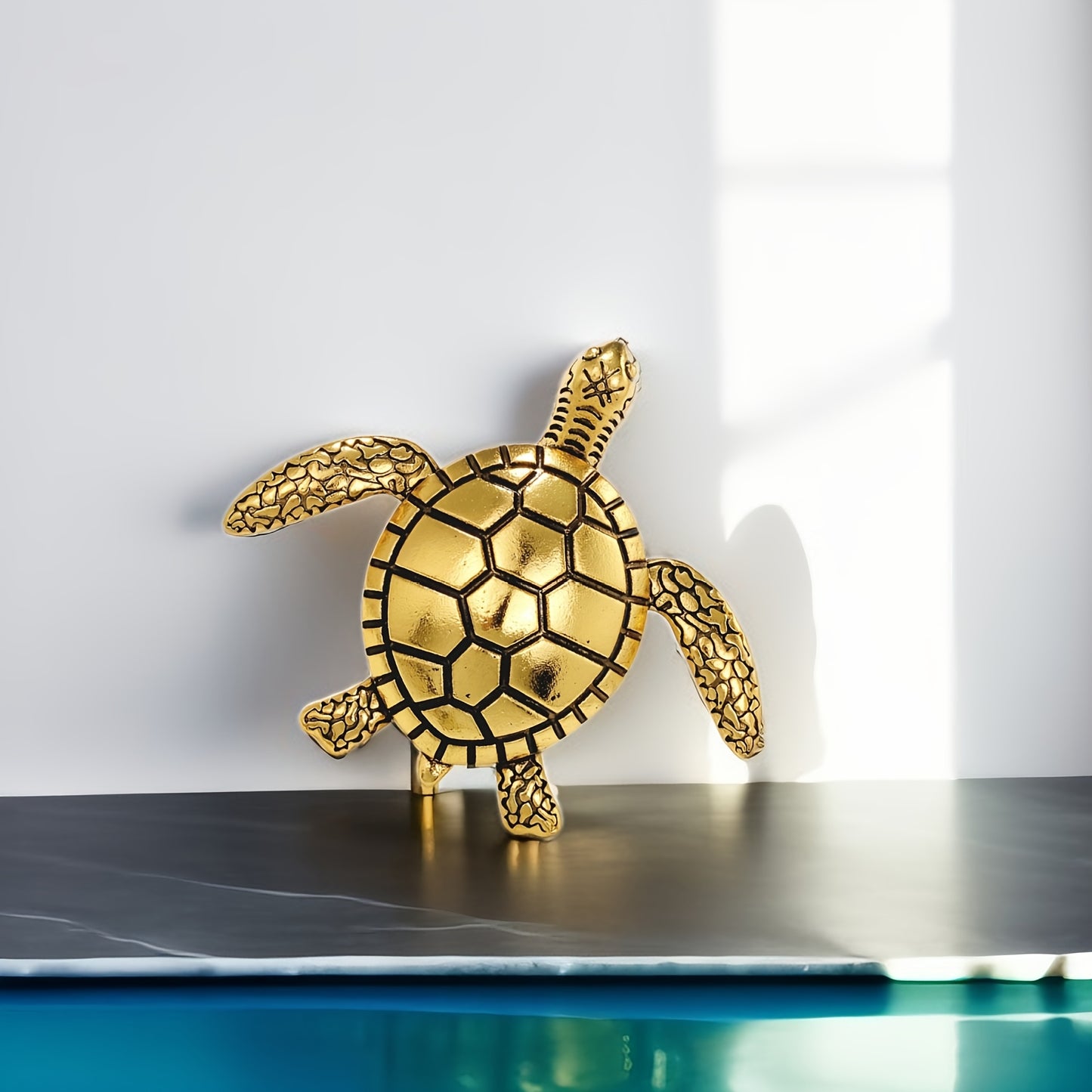 LuckyTurtle DT — Broche Artesanal de Tortuga en Cobre Puro (Decoración Versátil para Hogar, Oficina y Festividades)