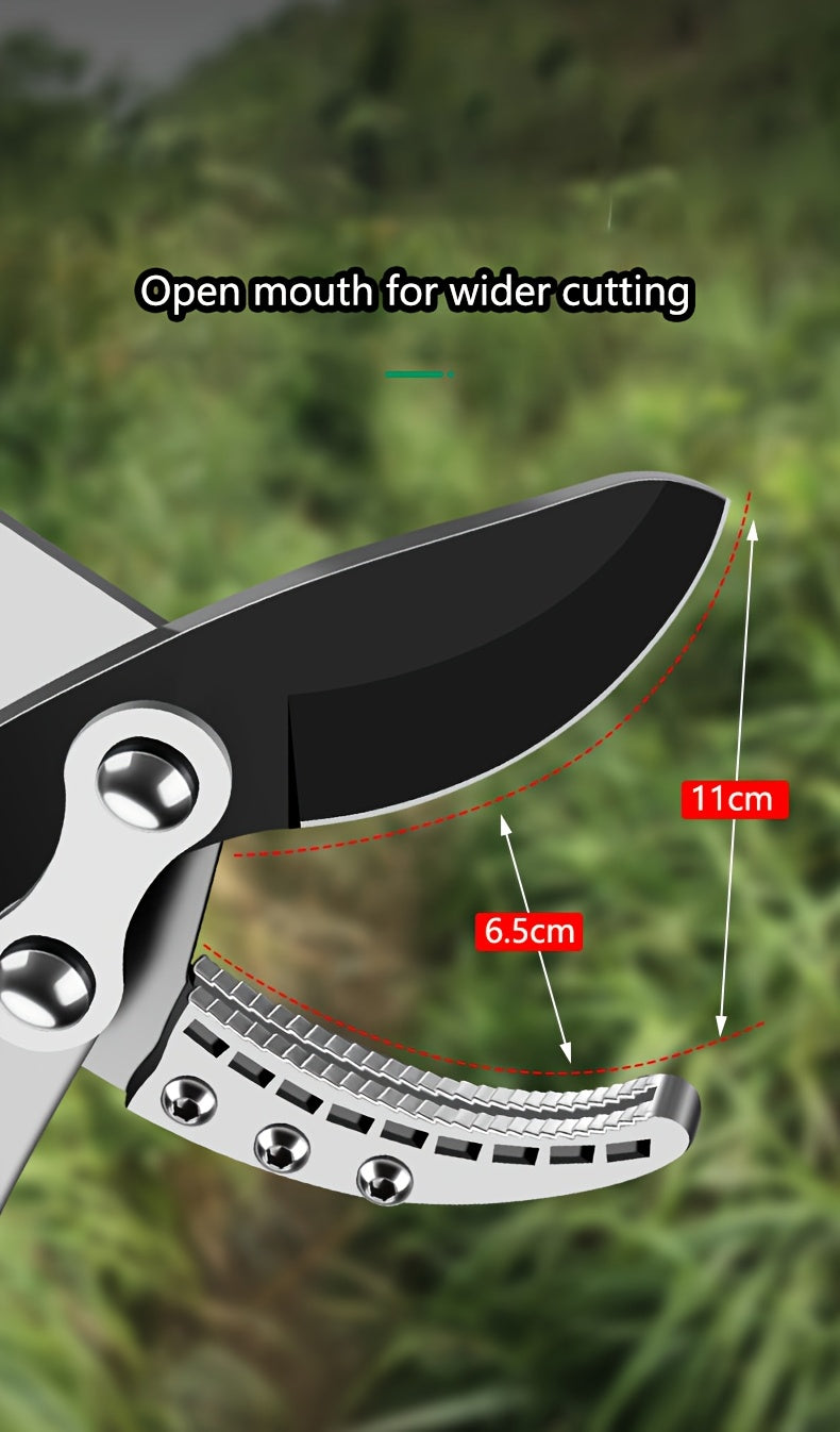Heavy-Duty Garden Pruning Shears with SK5 Blades, Suitable for Thick Branches - Manual Non-Electric Professional Grade, Ergonomic Handle, Durable Metal Blade and Comfortable Grip - Home Gardening Fruit Tree & Branch Trimming