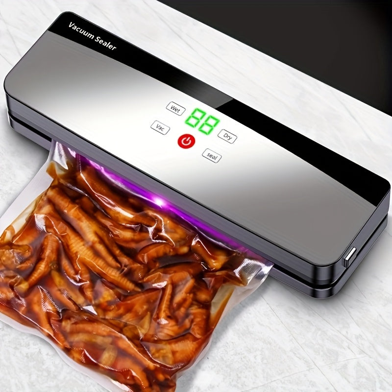 Multifunctional Automatic Food Sealer, Portable Wireless Vacuum Sealer with Manual Start/Stop, Digital Display, Snack Bag Sealing, Long-Term Food Preservation, Compact and Easy-to-Use Design, Suitable for Kitchen and Outdoor