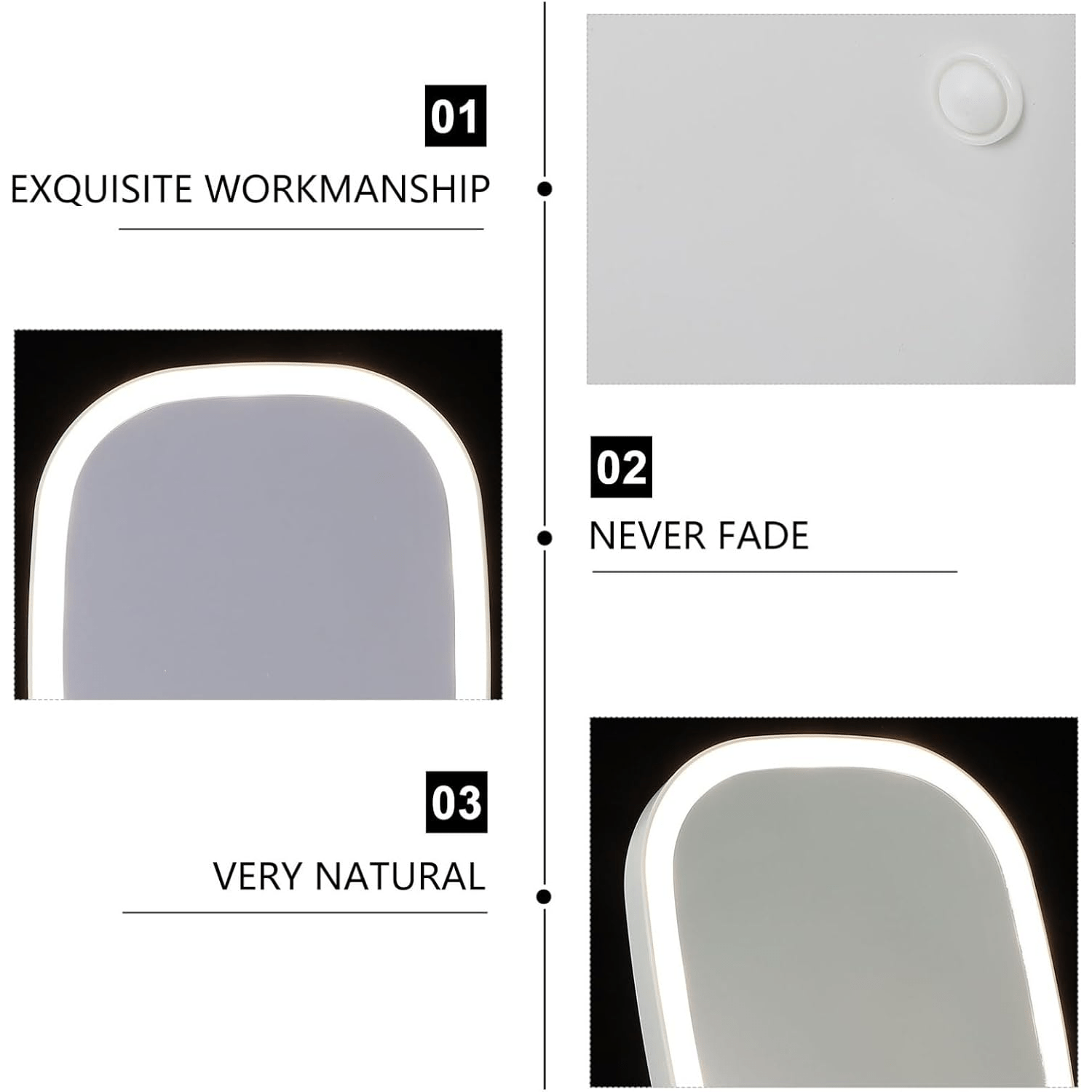 GlowFold — Espejo de Maquillaje LED Compacto con Control Táctil (3 Modos de Luz)