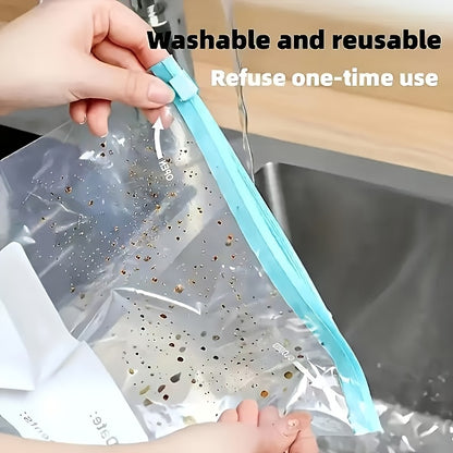 ZipFresh HM — Set de 60 Bolsas de Almacenamiento de Alimentos con Cierre Deslizante (3 Tamaños, Cuadradas, Aptas para Congelador)