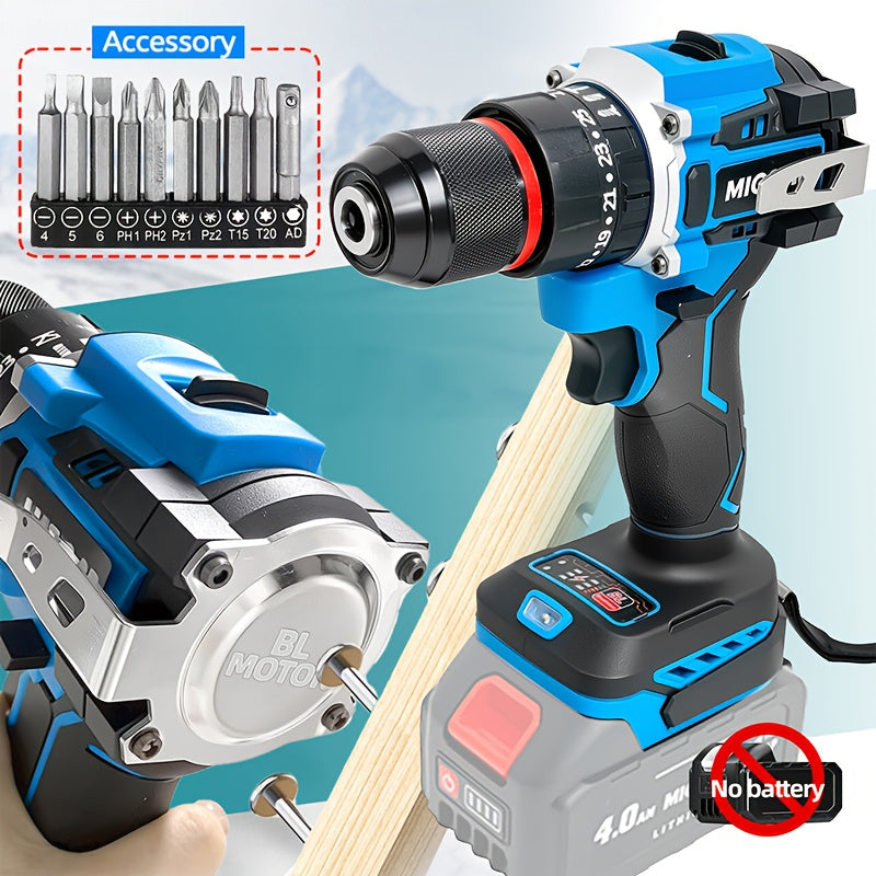 MIGOAT 410W Cordless Rechargeable Impact Drill - 10mm Chunk, 1/2 Inch, 1700rpm, 18V-20V-21V Battery, Ergonomic Handle, Durable Construction for DIY & Professional Use, Cordless Drill, Robust Tool Design, Sturdy Construction,