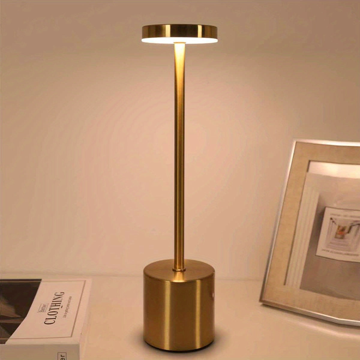 1pc Modern LED Desk Lamp with Touch Control - Rechargeable Lithium Battery, USB Charging, Adjustable Brightness, Uplight for Home, Office, Bar, and Bedroom Decor, Bar Light | Modern Desk Lamp | Touch Control Lamp, Desk Lamp