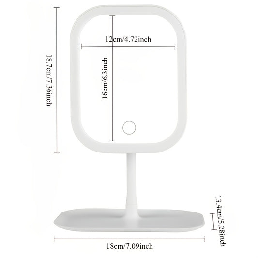 GlowFold — Compact LED Makeup Mirror with Touch Control (3 Light Modes)