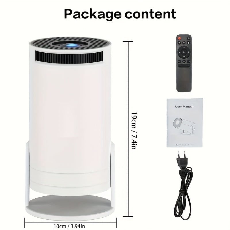 Smart HD Projector with Built-in Android 11 OS, WiFi & BT5.0, 200 Lumens, High-Fidelity Speakers, 720P Native Resolution, 4K Decoding, Clear Bright Colors, 180° Flexible Projection Angle – Perfect for Camping, Home Theater