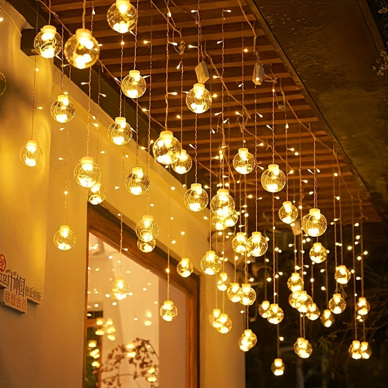 3.0 meter Fairy Light String with 108 LED Bulbs - 12 Clear Spherical Lights, Battery-Powered, No Plug Needed, Wall-Mounted, Perfect for Christmas, Valentine&Apos;S Day, Birthdays, And Indoor Holiday Decor, Indoor Holiday Deco