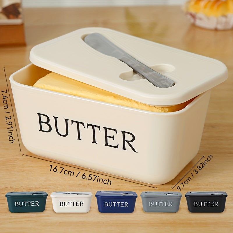 Premium Food Grade PP Butter Dish with Knife - Large, Durable, and Easy-to-Clean Butter Keeper for Countertop - Perfect for Home Use, Freshness Keeper | Sleek Design | Durable Plasti