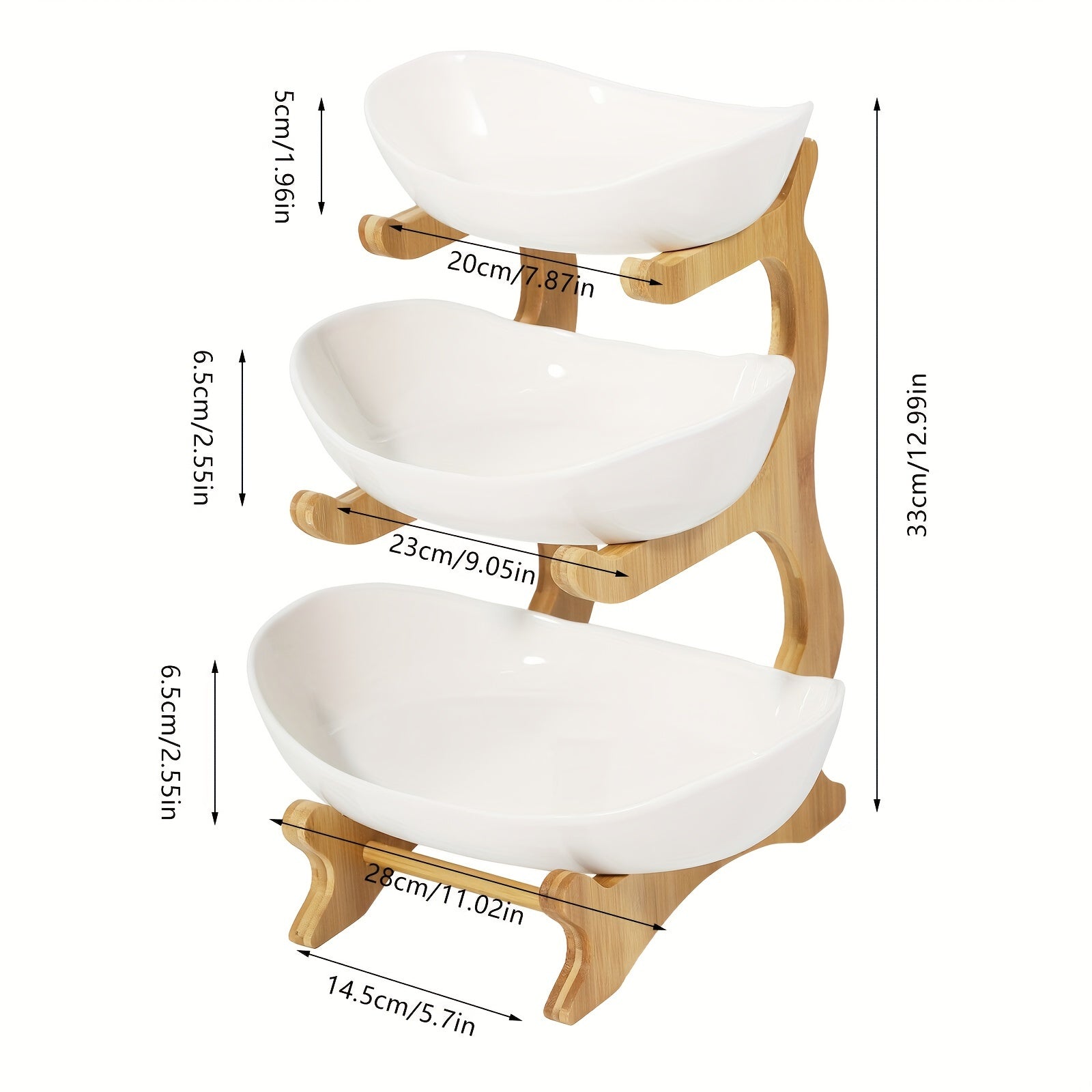 2/3-Tier Wooden Fruit And Vegetable Basket with Wooden Legs - Versatile Kitchen Organizer for Fruits, Vegetables, And Iced Food - Perfect for Refrigerator Storage, Fruit Basket for Kitchen
