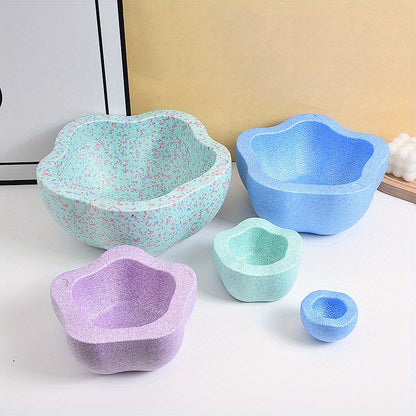 FlorEquilibrio RF — Set de 5 Piedras Sensoriales en Forma de Flor (Antideslizantes, Color Rosado, Material PP)