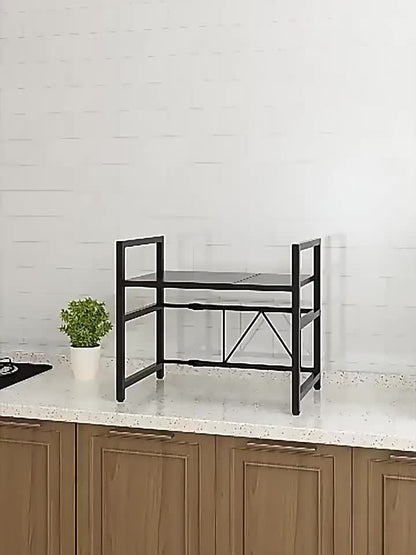 FlexRack CB — Estante Metálico Ajustable para Microondas y Cocina (Multinivel, Retráctil, Montaje en Encimera)