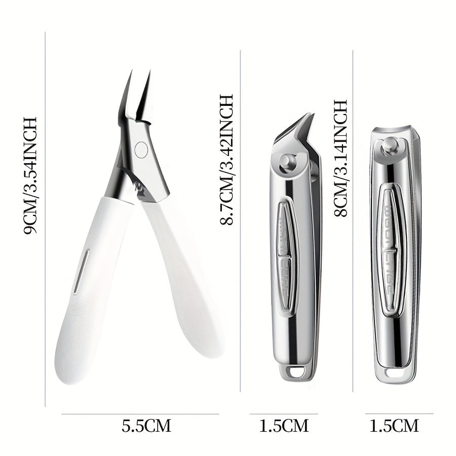 3pcs/set professional manicure and pedicure kit: nail clippers, cuticle trimmer, hawkbill clippers - Odorless Foot, Hand & Nail Care Kit
