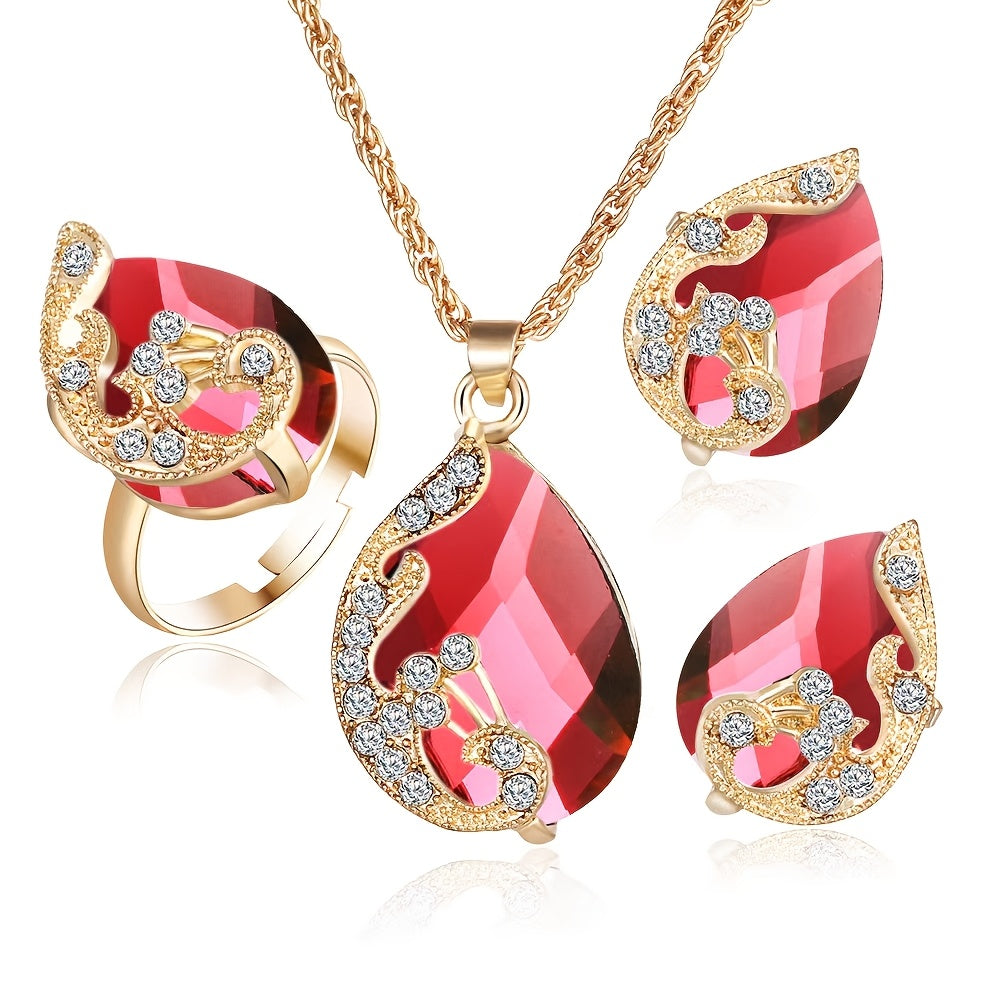 Creative Peacock Jewelry Necklace Set - Exquisite Three-Piece Necklace Collection for Women