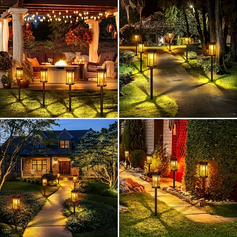 6 Solar Tungsten Filament Lawn Lamp Commercial Street and Area Lighting, Commercial Lighting for Outdoor Atmosphere Decoration-LED Lawn Lamp Suitable for Villa, Garden, Courtyard, Path and Terrace Landscape Lighting