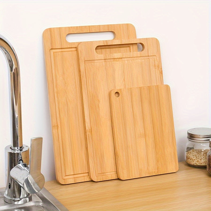 Royal Craft Heavy-Duty Bamboo Chopping Board with Juice Slot - Extra Thick Non-Porous Kitchen Cutting Board, Easy Grip Handle for Meat, Vegetables, Fruits, Easy to Clean & Space-Saving Design for Home Professional Kitchens -